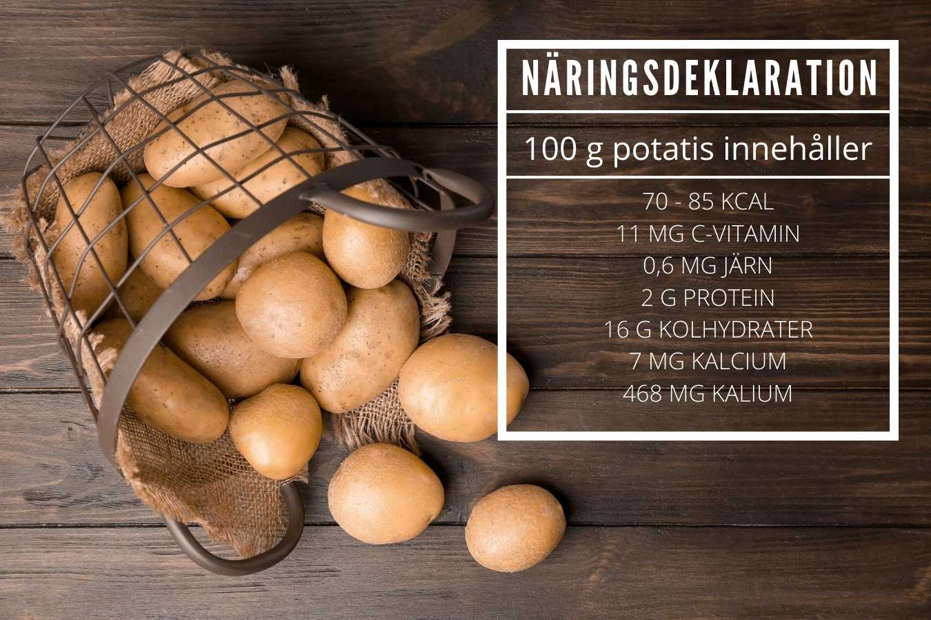 Näringsdeklaration för potatis