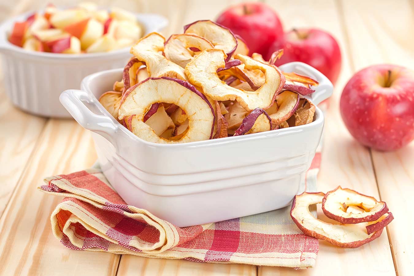 Torkade äppelchips