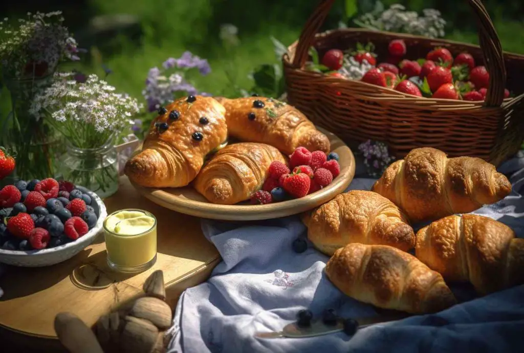 flädercurd bär scones och croissants